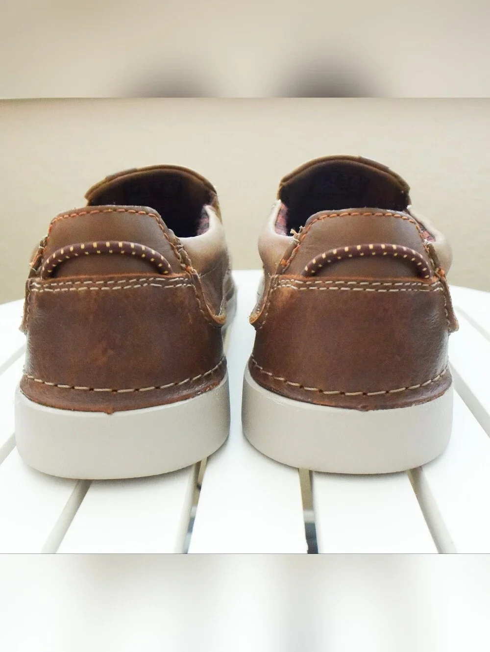 *CLARKS* Gereld Step Tan Leather Slip-On Loafer/Boat Shoes - Size 10M - NEW!